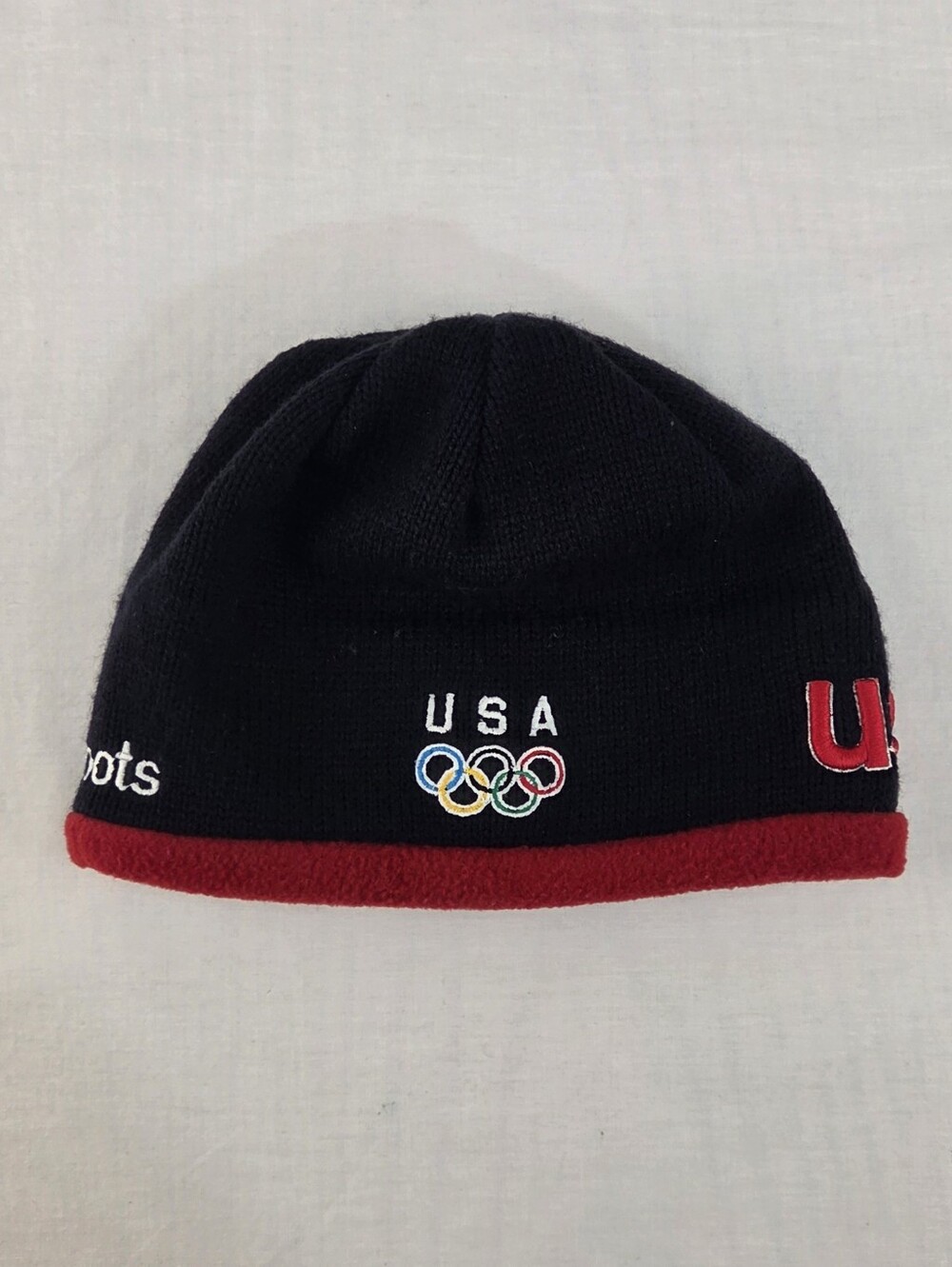 Retro 2002 Olympics Team USA Black & Red Beanie By Roots